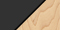 Black Exterior with Maple Interior Color Swatch
